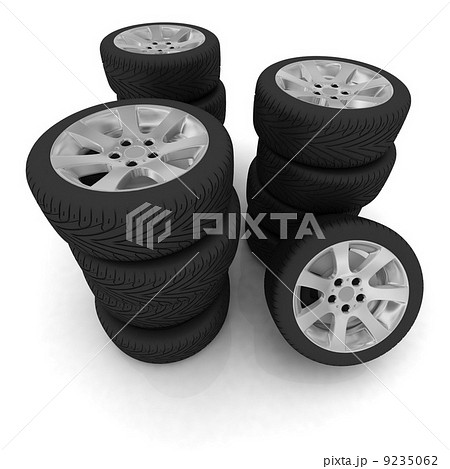New wheels isolated on white 9235062