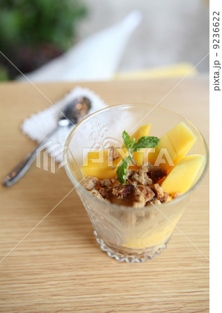 Scoops of mango ice cream fruit Scoops of mango ice cream fruit 9236622