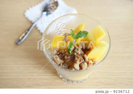 Scoops of mango ice cream fruit 9236712