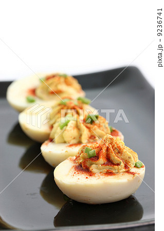 Boiled egg mastard isolated in white background Boiled egg mastard isolated in white background 9236741