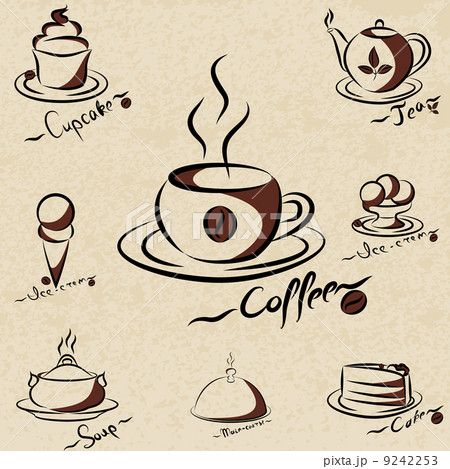 Set of icons for menu cafe. Vector illustration 9242253