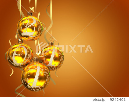 Christmas balls 2011 on the background 3D rendering Christmas balls 2011 on the background 3D rendering 9242401