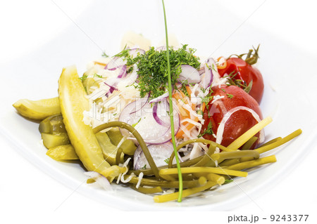 pickled vegetables, cucumber tomatoes asparagus and garlic cabbage 9243377