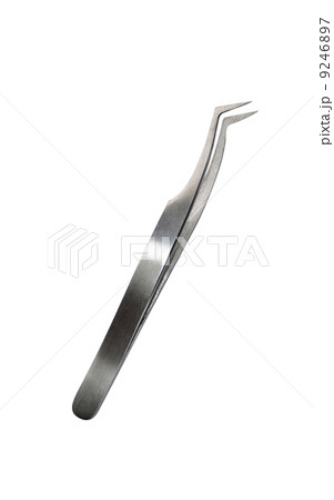 Pair of steel tweezers isolated 9246897