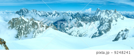Mont Blanc mountain massif (view from Aiguille du Midi Mount, Fr 9248241
