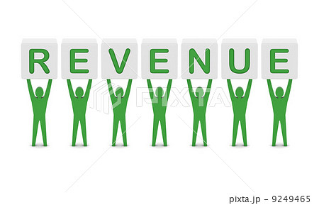 Men holding the word revenue. Concept 3D illustration. Men holding the word revenue. Concept 3D illustration. 9249465