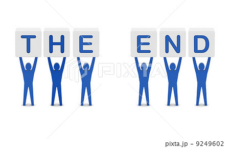 Men Holding The Phrase The End Concept 3d のイラスト素材