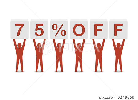 Discount. 75 percent off. Concept 3D illustration. 9249659