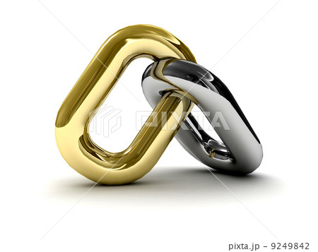 Chain link isolated on white background. Concept 3D illustration. 9249842