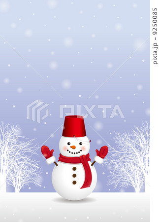 雪だるま_寒中見舞_01_縦 9250085