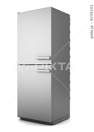 single modern gray refrigerator isolated on white background 9256101