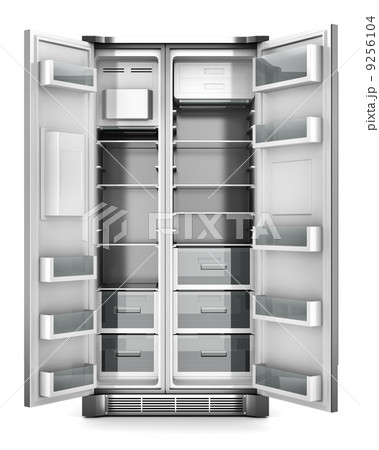 modern refrigerator with open doors isolated on white background modern refrigerator with open doors isolated on white background 9256104