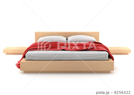 wooden bed isolated on white background with clipping path wooden bed isolated on white background with clipping path 9256322