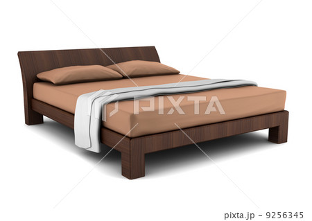 wooden bed isolated on white background with clipping path 9256345