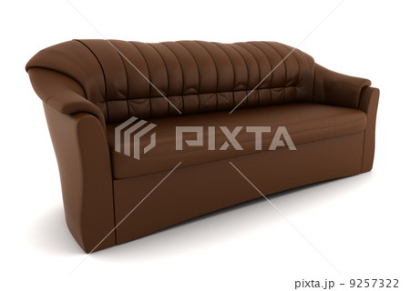 brown leather sofa isolated on white background with clipping path 9257322