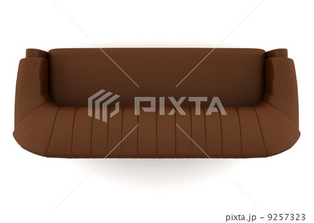 top view of brown leather sofa isolated on white background with clipping path 9257323