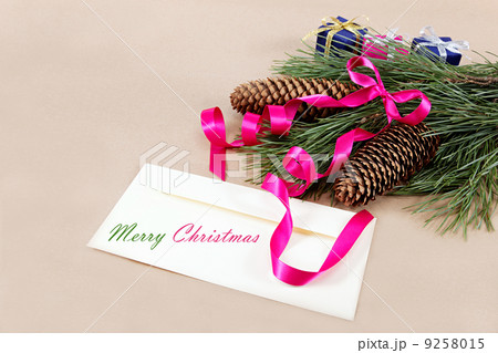 Christmas decorations, a blank and a pencil for congratulations. Christmas decorations, a blank and a pencil for congratulations. 9258015