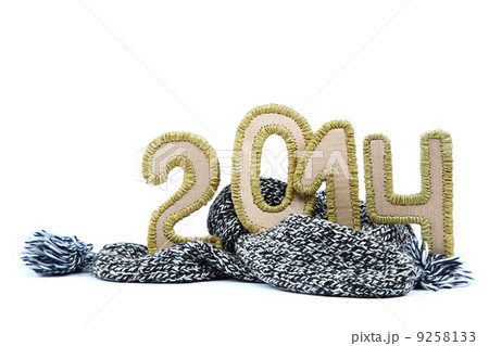 New Year theme. Wool scarf and 2014. 9258133