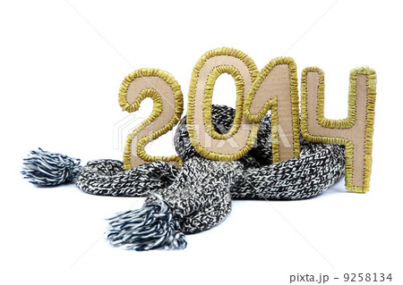 New Year theme. Wool scarf and 2014. New Year theme. Wool scarf and 2014. 9258134