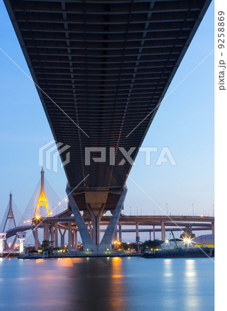 Bhumibol Bridge,the Industrial Ring Bridge at twilight 9258869