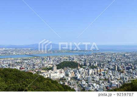 眉山山頂から【吉野川・阿波しらさぎ大橋・吉野川大橋・城山】 眉山山頂から【吉野川・阿波しらさぎ大橋・吉野川大橋・城山】 9259707