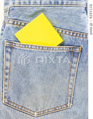 jeans back pocket with blank paper note 9265116