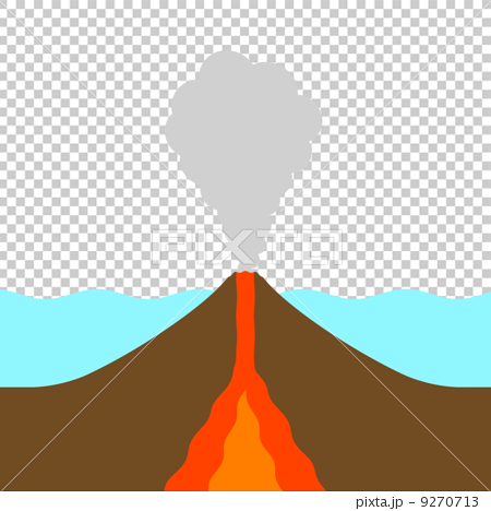 海底火山のイラスト素材