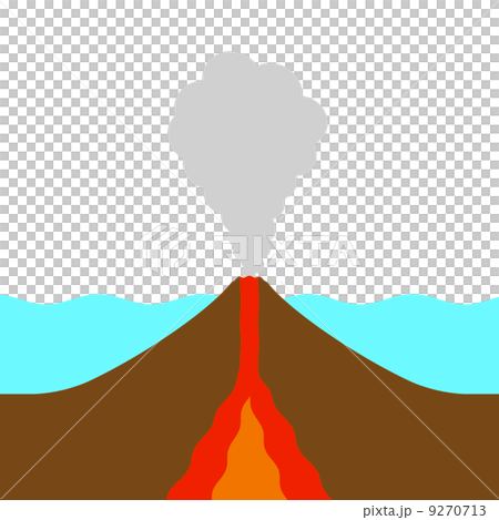 海底火山のイラスト素材