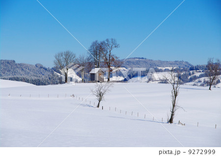 Chapel in winter landscape Chapel in winter landscape 9272999