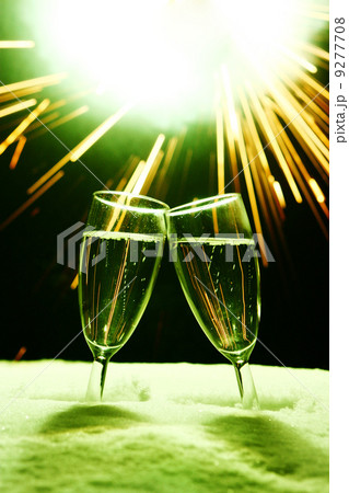 New year two glasses champagne clinking New year two glasses champagne clinking 9277708