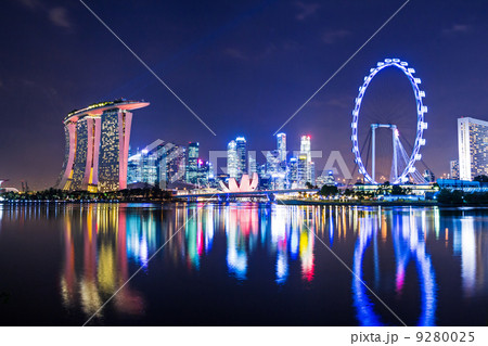 Singapore city skyline at night Singapore city skyline at night 9280025