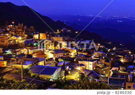 jiu fen village at night, in Taiwan 9280330