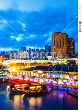 Singapore skyline at night Singapore skyline at night 9280390