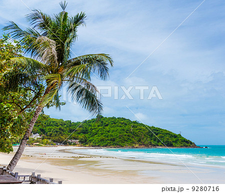 Tropical beach with palm trees 9280716