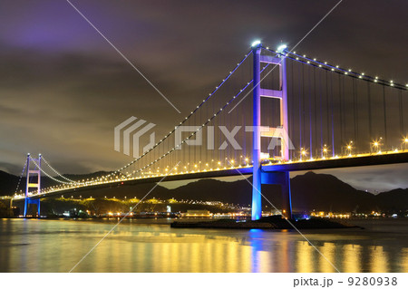 night scene of Tsing Ma bridge 9280938