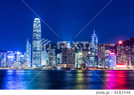 Hong Kong skyline at night 9281546