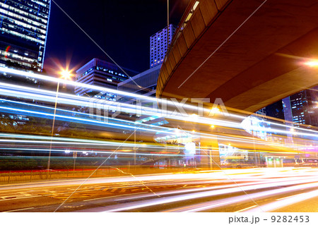 traffic in city at night traffic in city at night 9282453