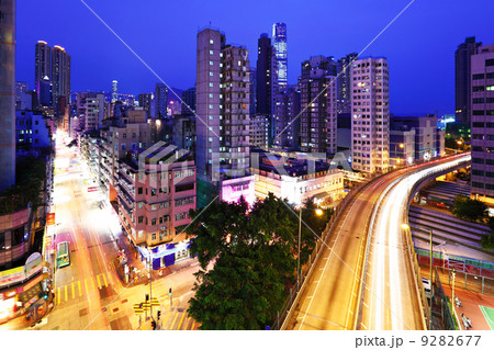 Kowloon side in Hong Kong at night 9282677