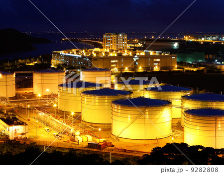 Oil tanks at night Oil tanks at night 9282808