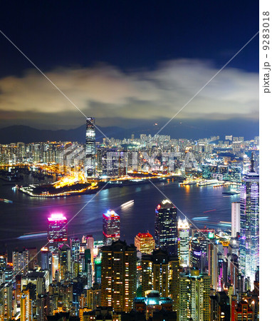 Hong Kong city view from peak at night Hong Kong city view from peak at night 9283018
