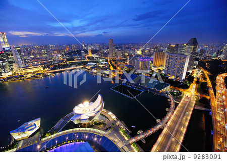 Singapore city skyline at night 9283091