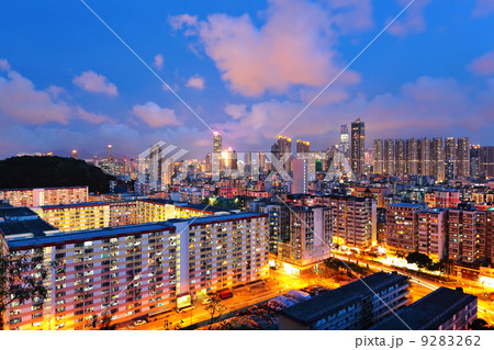 Hong Kong downtown at night 9283262