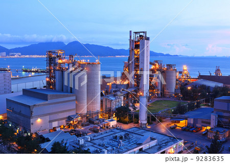 cement factory at night cement factory at night 9283635
