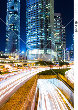 Hong Kong city busy traffic at night 9283802