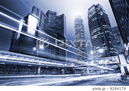 traffic with blur light through city at night traffic with blur light through city at night 9284179