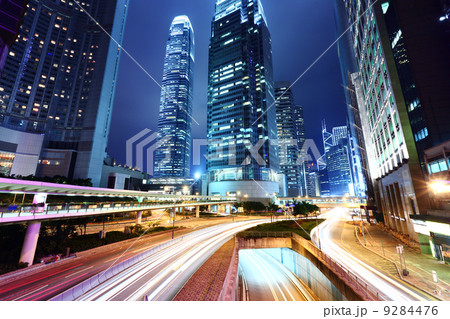 Hong Kong city at night 9284476