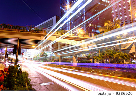 light trails in mega city 9286920
