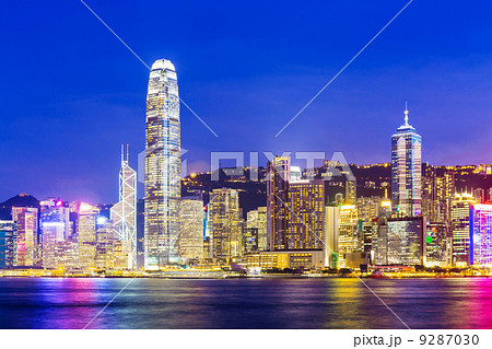 Skyline at night in Hong Kong 9287030