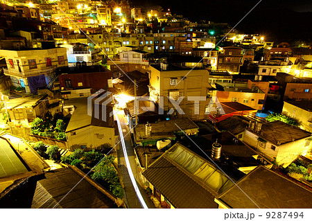 chiu fen village at night, in Taiwan 9287494