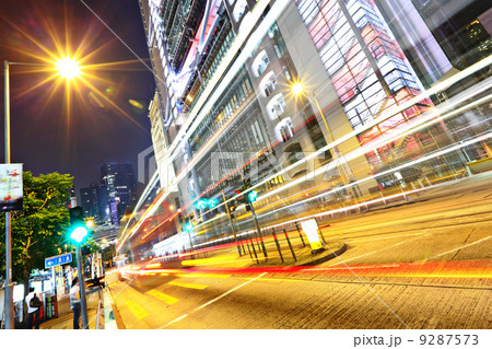 modern urban city at night with traffic 9287573